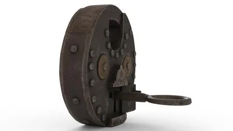 Combination padlock with white background Illustrazione stock