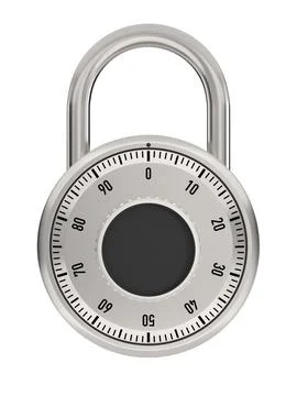 Combination padlock on white background. Isolated 3d illustration 스톡 일러스트