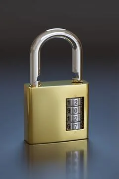 Combination padlock with the year 2027. 3D illustration. Stock Illustration