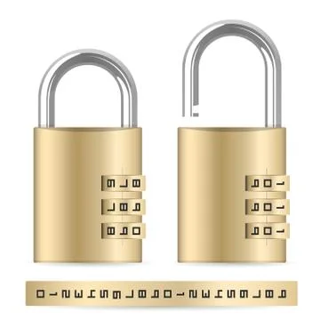 Combination padlocks Stock Illustration
