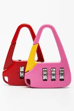 Combination padlocks on white background Stock Photos