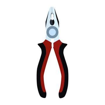 Combination pliers. Electrician, construction worker repairman work tool, vector Illustrazione stock