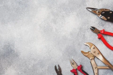 Combination pliers. Tools for cutting solid materials and multiwire cables... 스톡 사진