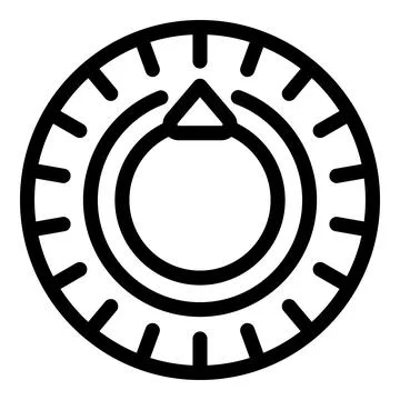 Combination safe lock dial with arrow pointing up icon Stockillustratie