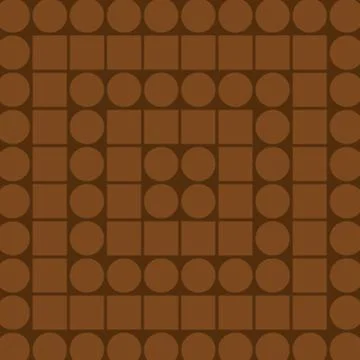 Combination of Small Squares and Circles Forming Concentric Style Pattern of Stock Illustration