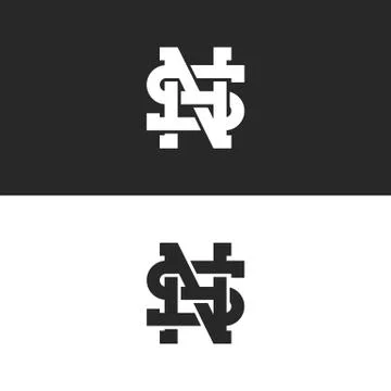 Combination SN or NS logo letters hipster monogram, overlapping weaving symbo Illustrazione stock