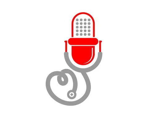 Combination stethoscope with microphone Stock Illustration