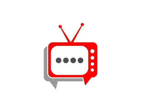 Combination television channel with bubble chat Stock Illustration