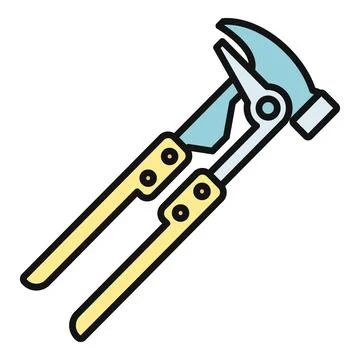 Combination tool pliers hammer construction working icon Stock Illustration