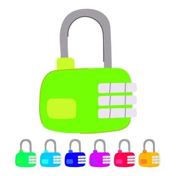 Combination travel lock vector cartoon graphic Stock Illustration