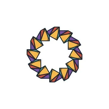 Combination of triangle and gear logo design vector Stock Illustration