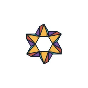 Combination of triangle and hexagon logo design vector Stock Illustration
