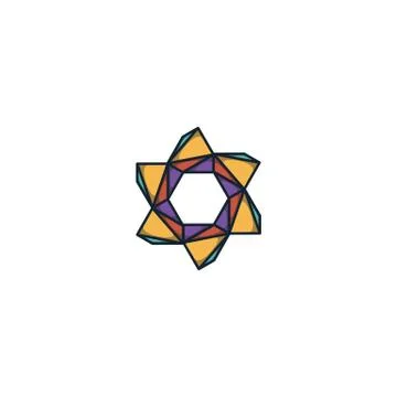 Combination of triangle and hexagon logo design vector Stock Illustration