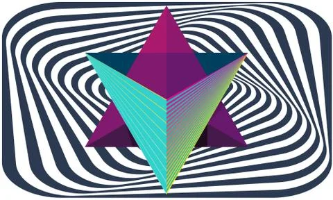 Combination of triangle make a star on abstract box background Stock Illustration