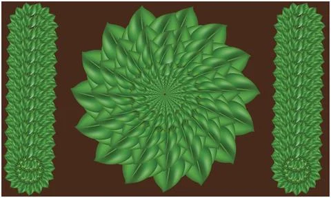 Combination of various leaf in straight and circular design on abstract bac.. Illustrazione stock