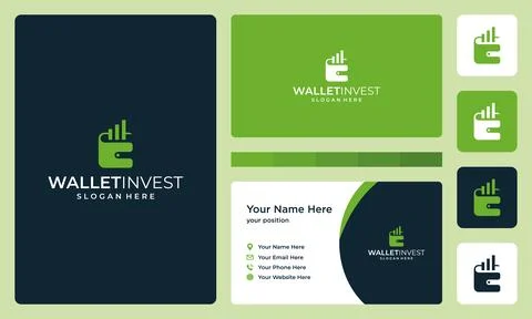 A combination of the wallet logo shape and growth, finance and investment logo s Illustrazione stock