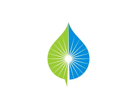 Combination water and leaf with sun light inside Stock Illustration