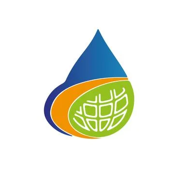 Combination water drop with green globe logo design with perfect shape and great Stock Illustration