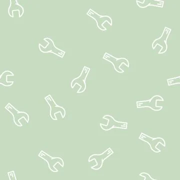 Combination wrench line vector seamless pattern Illustrazione stock