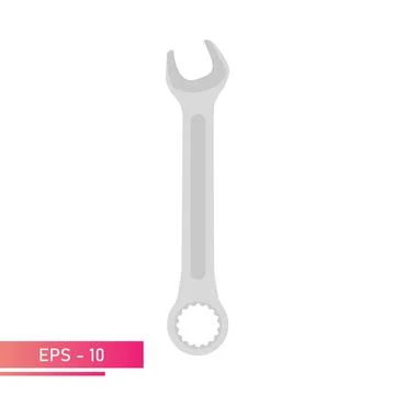 Combination wrench for nuts. Realistic design. On a white background. Tools for Stock Illustration