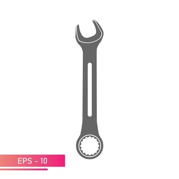 Combination wrench for nuts. Solid design. On a white background. Tools for an Stock Illustration