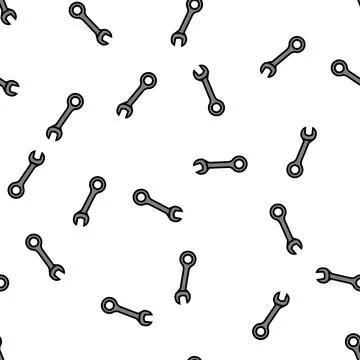 Combination wrench tool vector seamless pattern Stock Illustration