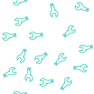 Combination wrench vector seamless pattern Illustrazione stock