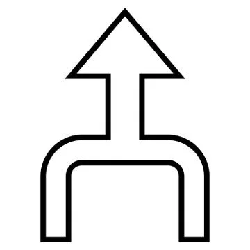 Combine Arrow Up Contour Vector Icon Ilustración de archivo