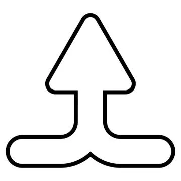 Combine Arrow Up Contour Vector Icon Ilustración de archivo