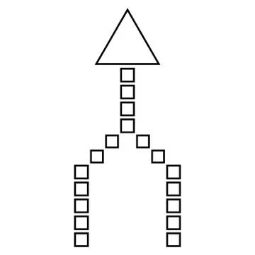 Combine Arrow Up Contour Vector Icon Stock Illustration