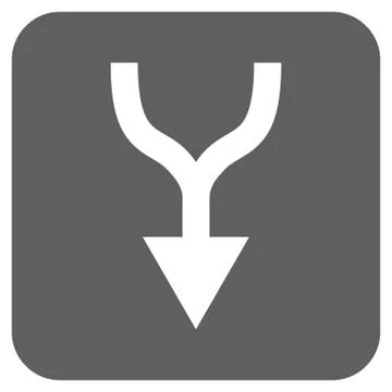 Combine Arrow Down Flat Squared Vector Icon Stock Illustration