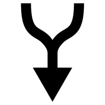 Combine Arrow Down Flat Vector Icon Ilustración de archivo