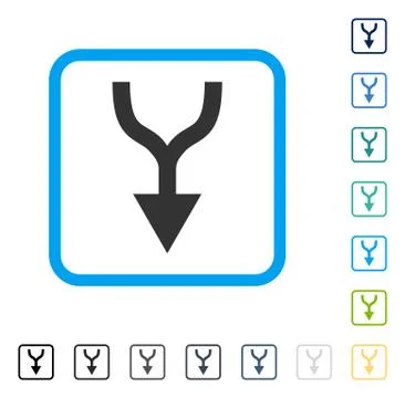 Combine Arrow Down Framed Vector Icon Ilustración de archivo