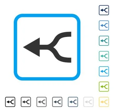 Combine Arrow Left Framed Vector Icon Ilustración de archivo