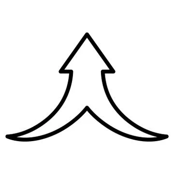 Combine Arrow Up Outline Vector Icon Stock Illustration