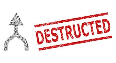 Combine Arrow Up Recursion Composition of Combine Arrow Up Items and Distress Illustrazione stock