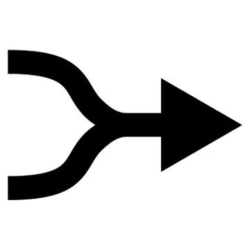 Combine Arrow Right Flat Vector Icon Ilustración de archivo