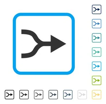 Combine Arrow Right Framed Vector Icon Ilustración de archivo