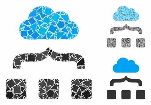 Combine cloud Composition Icon of Rough Pieces Ilustração Stock