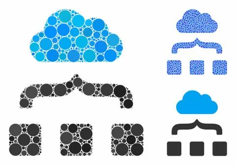 Combine Cloud Composition Icon of Round Dots Ilustración de archivo