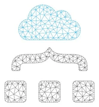 Combine Cloud Polygonal Frame Vector Mesh Illustration Ilustración de archivo
