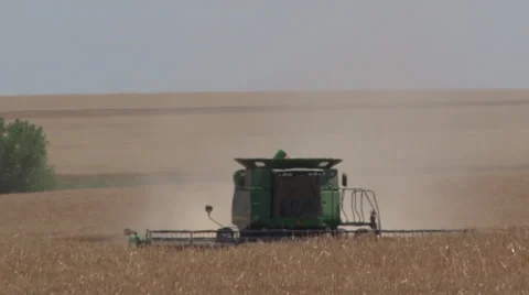 Combine Cutting 2 Stock Footage 35574346