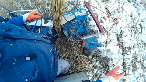 Combine the cutting cane Stock-Footage 45950324