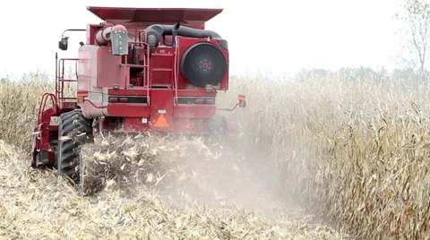 Combine Driving Away Video stock 35733035