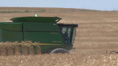 Combine Driving By Stock Footage 35583361