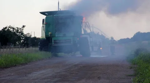Combine Fire 1 Stock-Footage 40723330