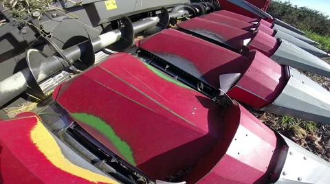 Combine Harvester Close Up Stock Footage 56312895