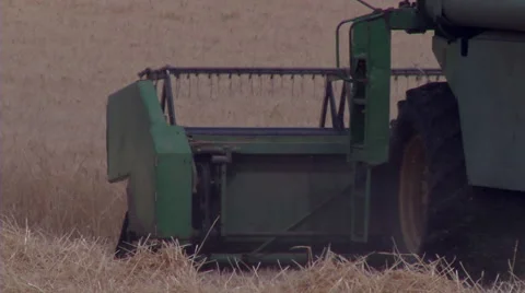 Combine harvester cutting wheat Stock Footage 48176130