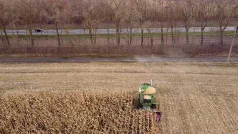 Combine harvester in the field Stock Footage 165781014