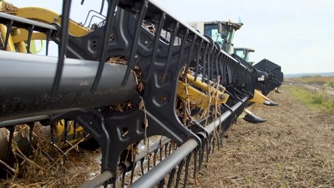 Combine harvester header close-up Stock Footage 292501409